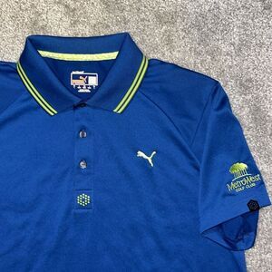 Puma Blue Dry Cell BIG Cat Back Logo Golf Polo Shirt-L Rickie Fowler MetroWest